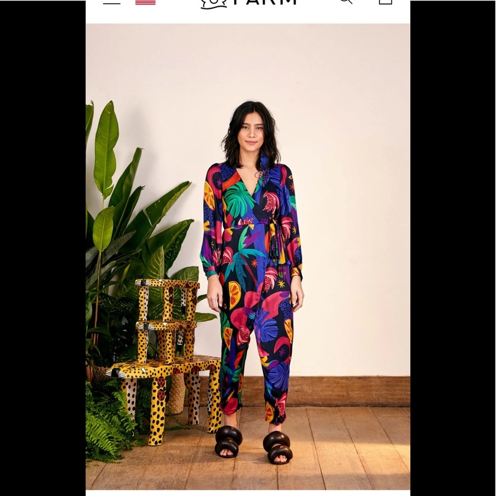 FARM RIO NWT MYSTIC JUNGLE WRAP JUMPSUIT 🔥